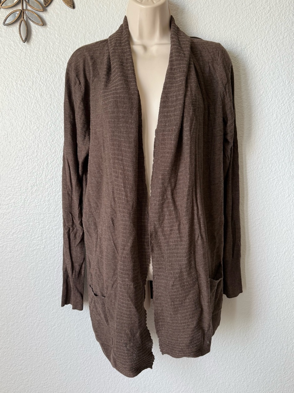 Cozy Open-Front Brown Cardigan